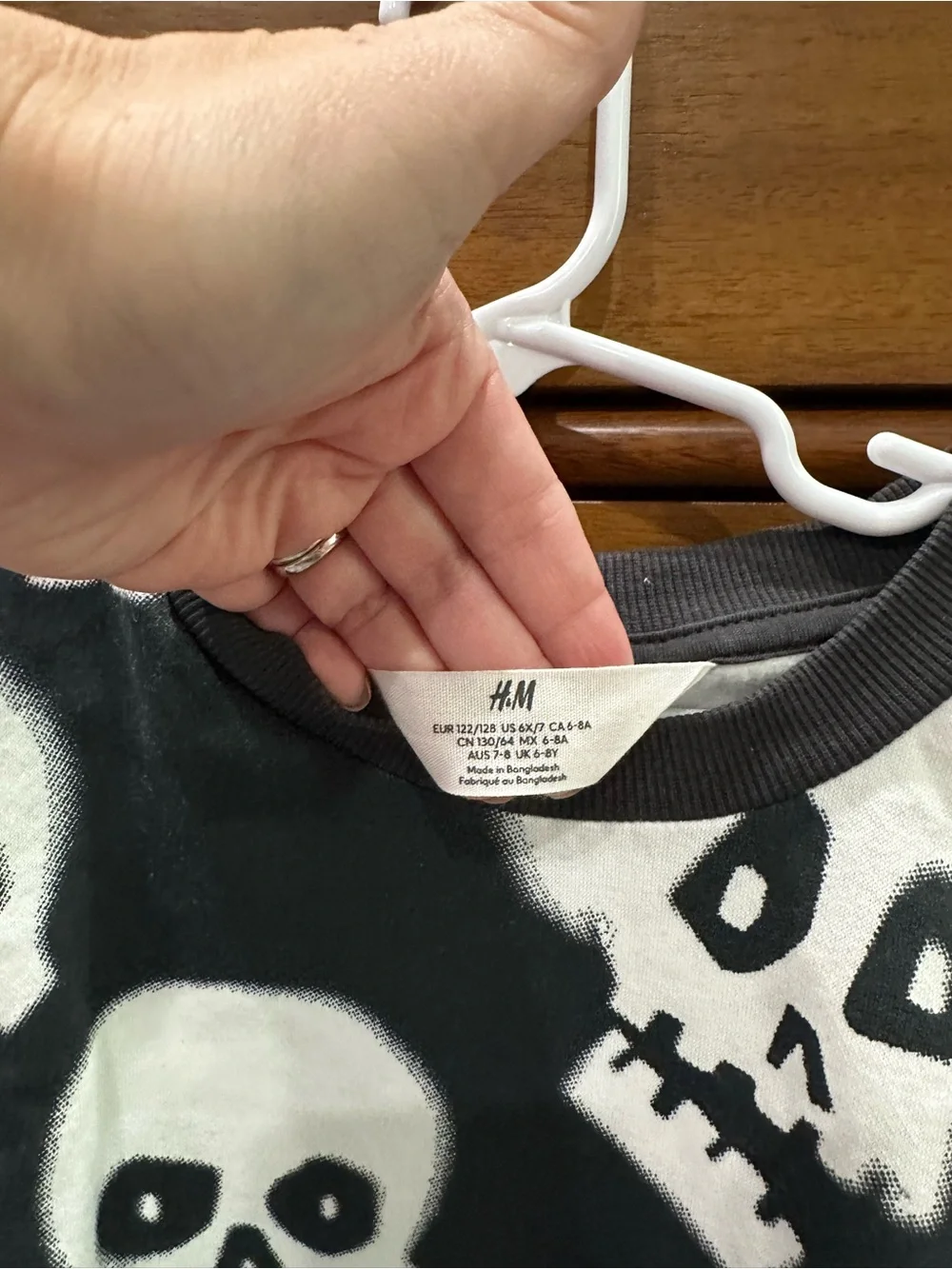 H&M Kids Black Pullover with White Skull Print